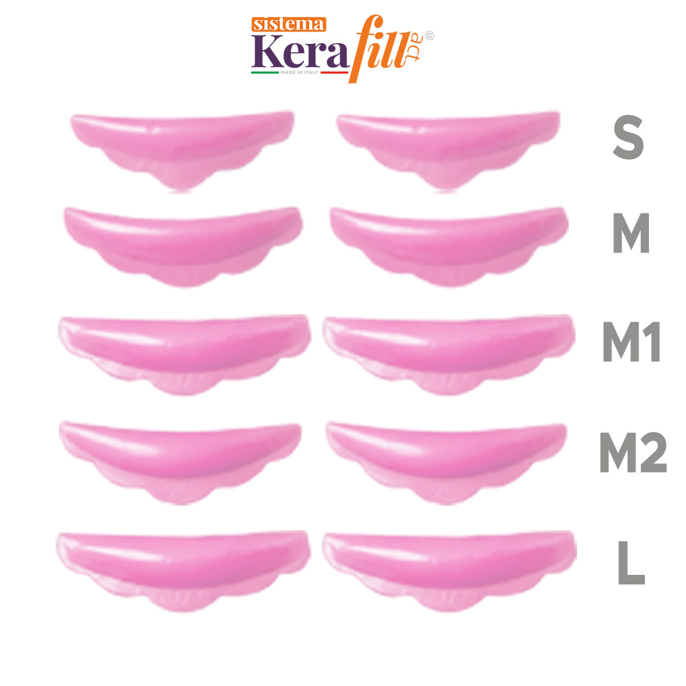 foto 5 coppie di formine Pad laminazione ciglia rosa