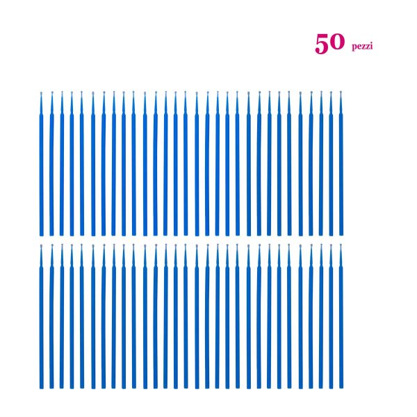 foto di 50 Microbrush Ciglia azzurri posizione in verticale parallela