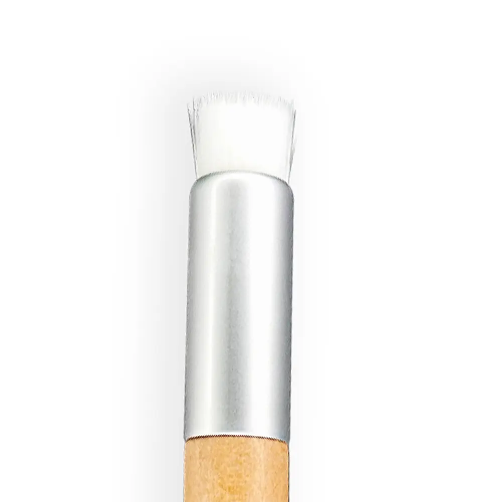 Pennello Ciglia testa di un pennello setole bianche manico legno chiaro