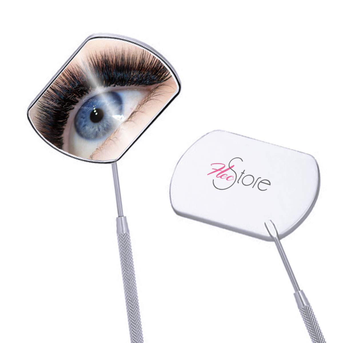 foto di uno specchio per ciglia fronte e retro