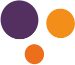 3 palline arancio viola gialla