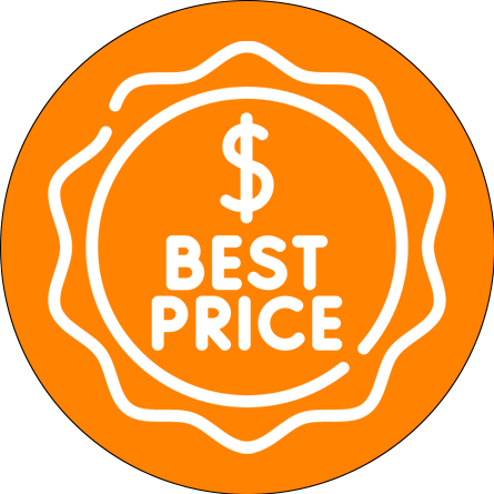 icona cerchio arancione con sigillo best price stilizzato