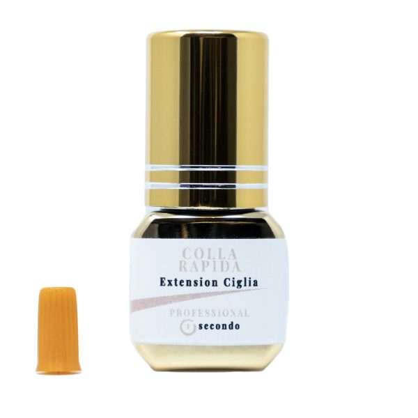 boccetta di colla extension one to one di colore oro su sfondo bianco