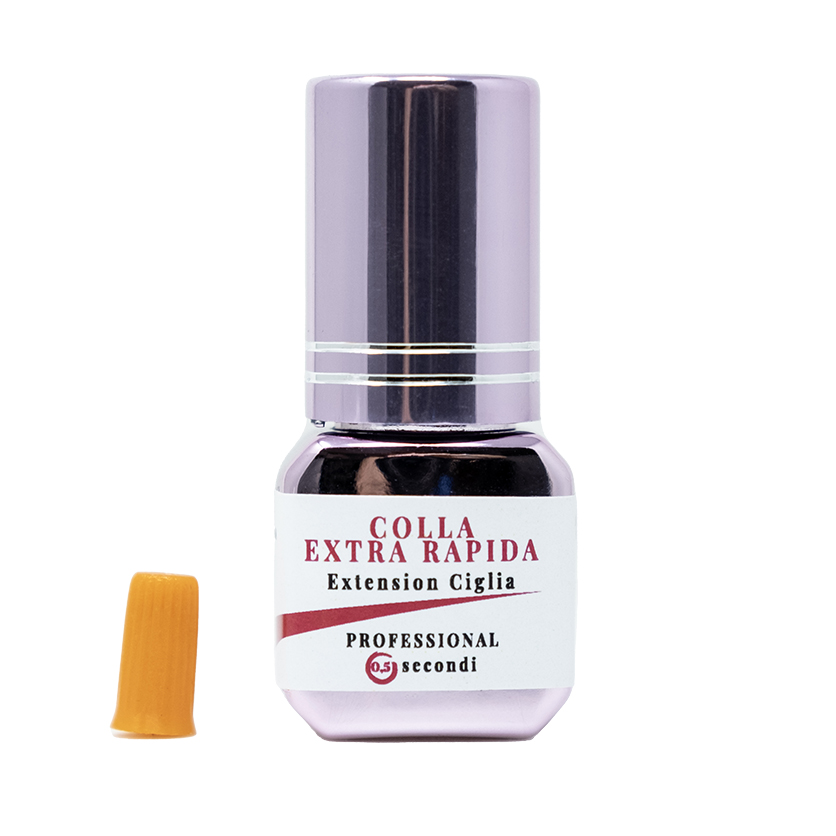 colla extension extra rapida 0.5 secondi boccetta colla tutta rosa su sfondo bianco