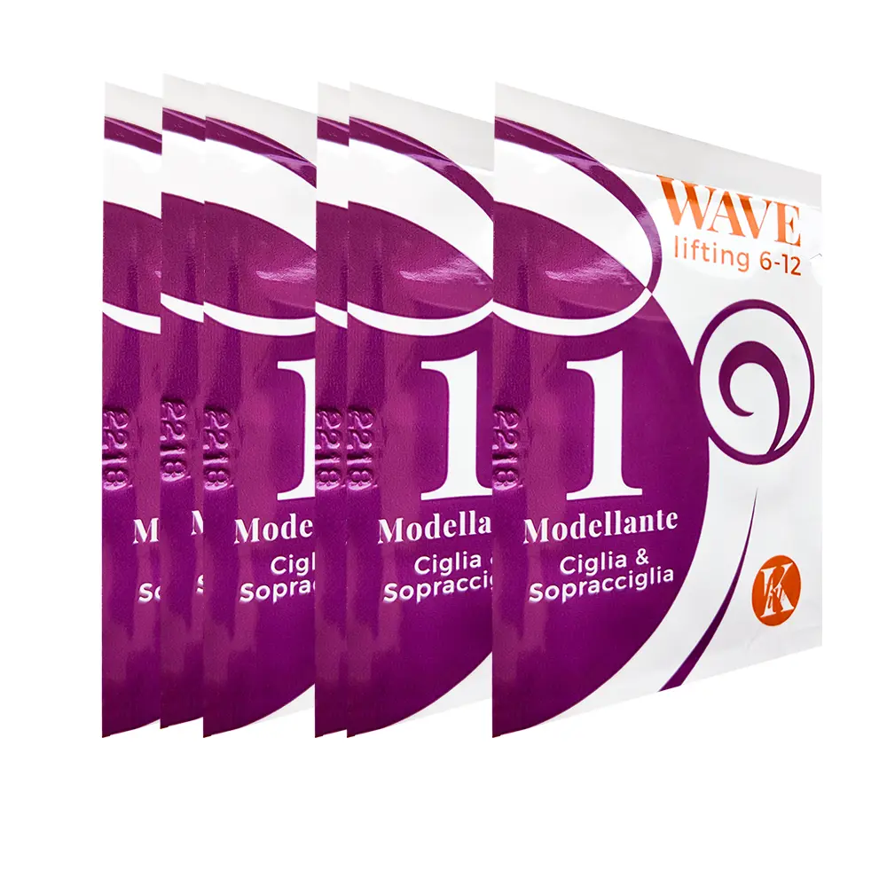 6 bustine per crema cosmetica viola scure