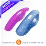 foto di due pad occhi uno viola uno azzurro con scritta al centro auto adesive