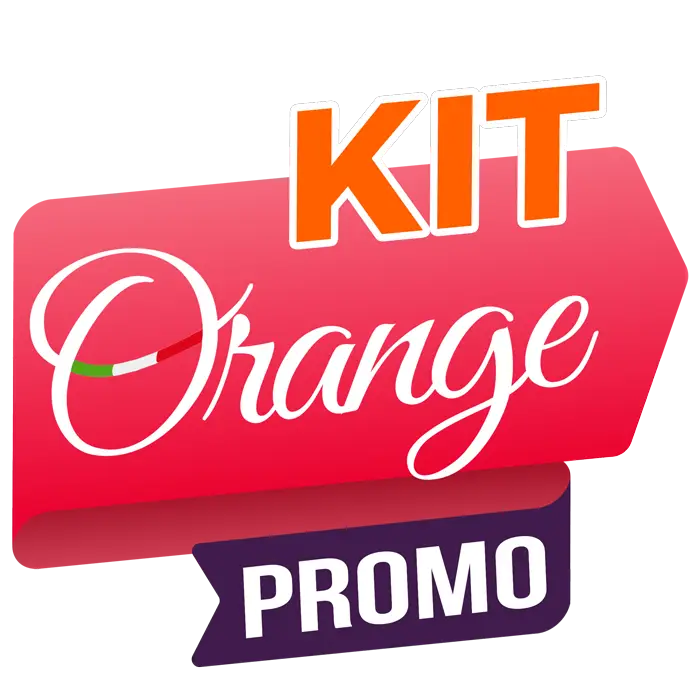 scritta kit orange promo su quadrato rosso