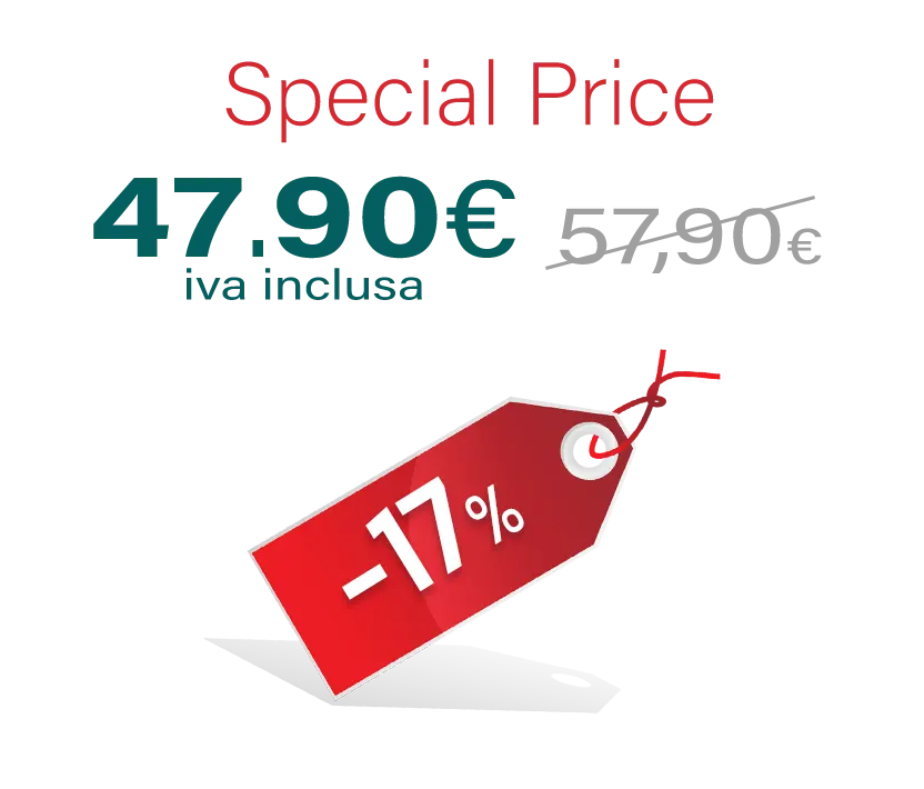 scritta special price con prezzo e cartellino rosso sconto