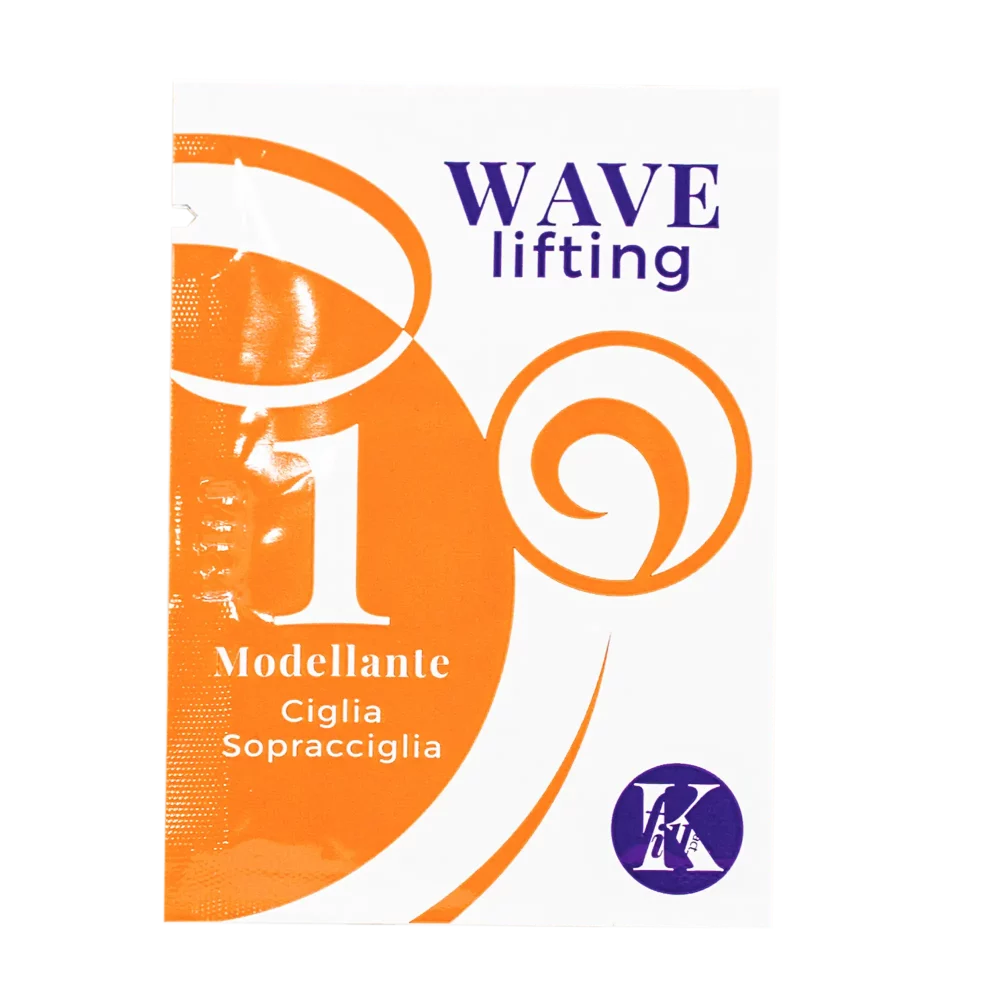 bustina cosmetica rettangolare color arancio e bianco