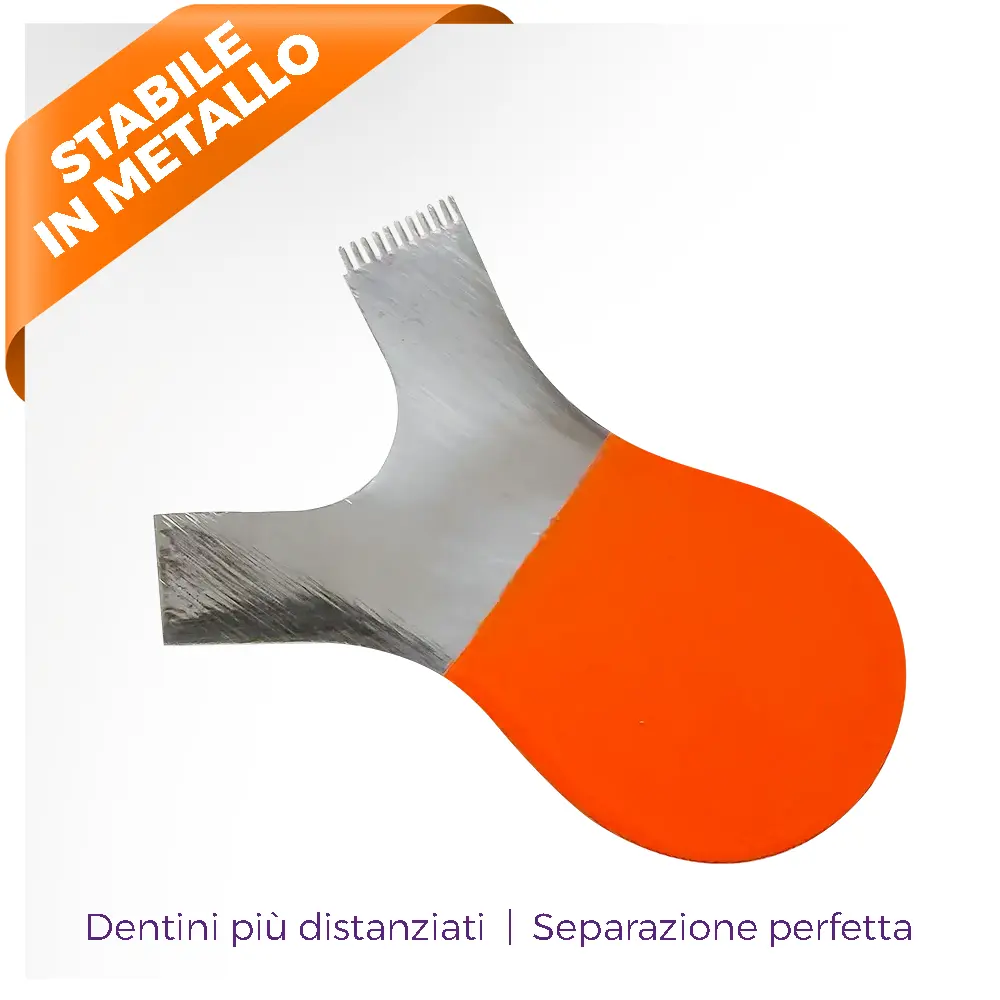 Pettinino Y in Metallo e con presa color arancione