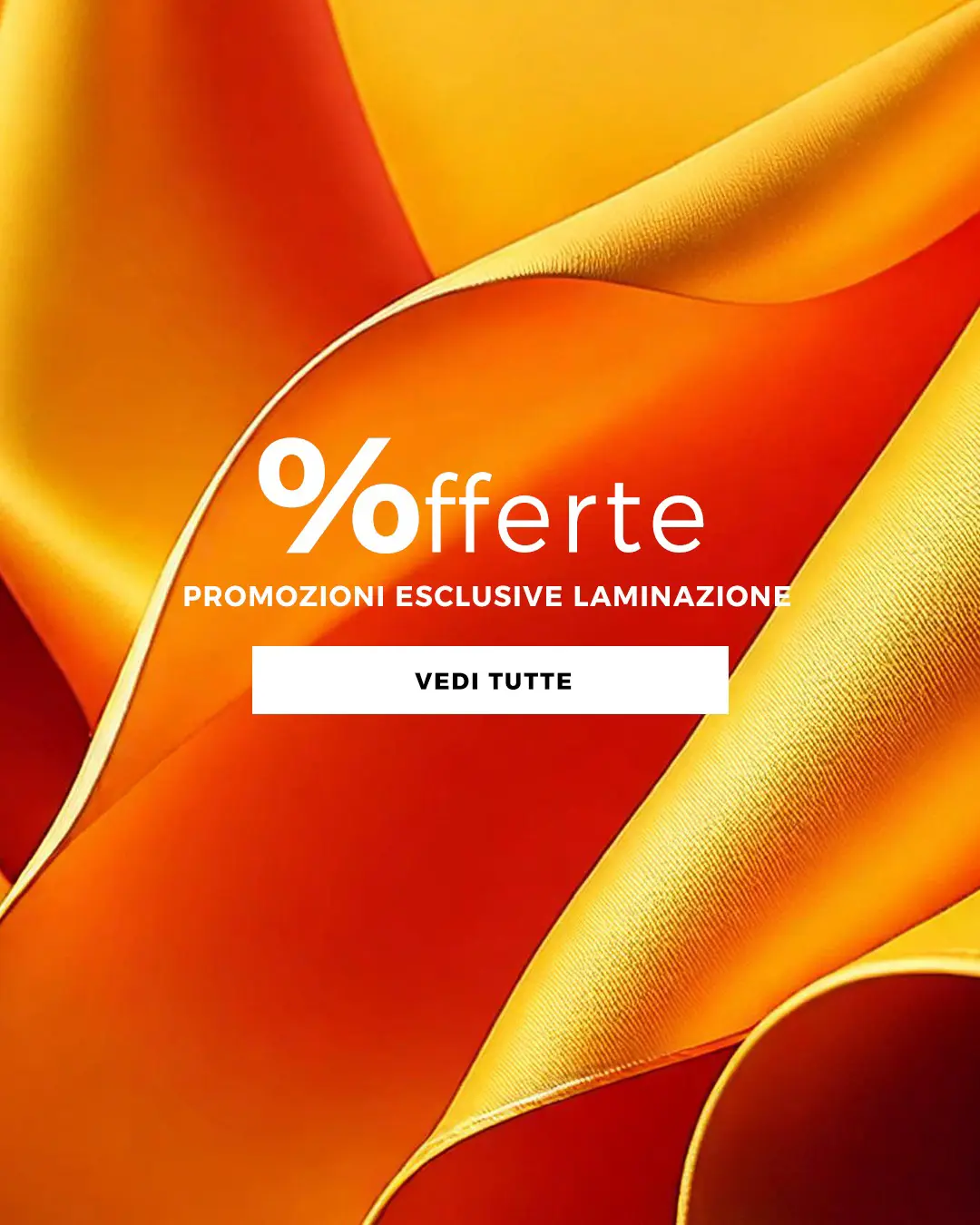 sfondo giallo arancio con pieghe e scritta offerte