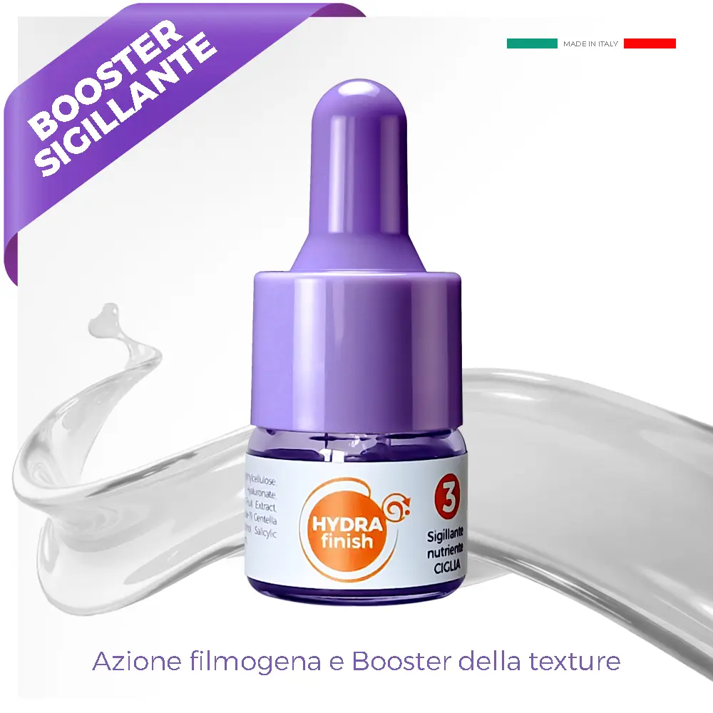 Contenitore basso cosmetico con tappo chiuso con pompetta color viola ed effetto 3D flusso
