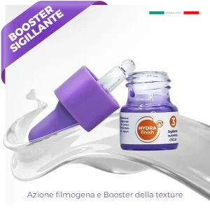 Contenitore basso cosmetico con pompetta dosatore color viola ed effetto 3D flusso