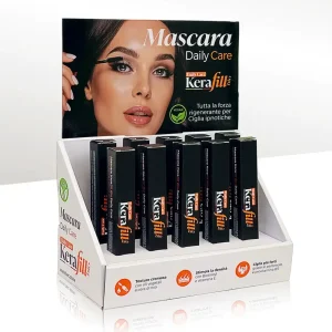 10 scatoline mascara in piedi in espositore bianco e nero